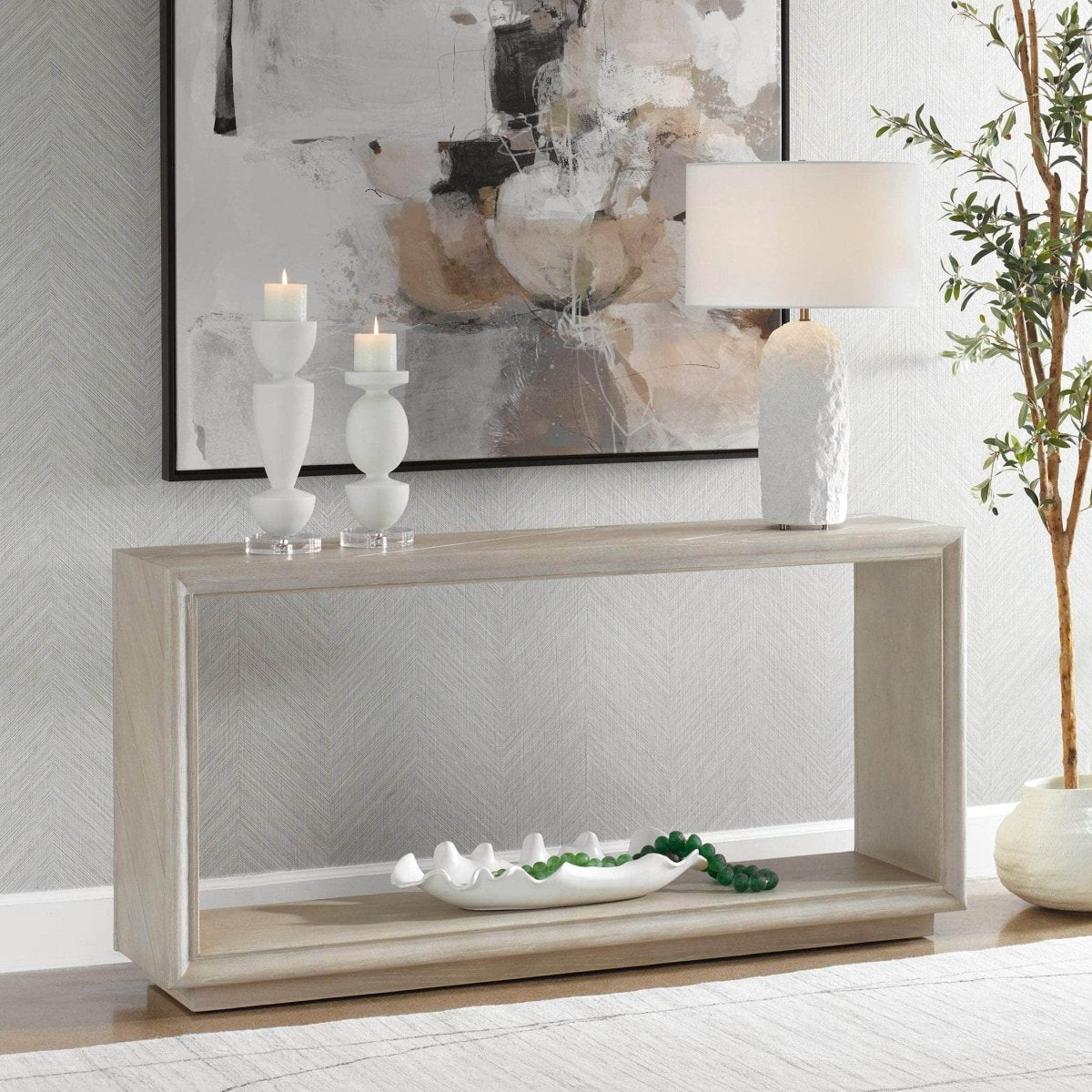 Prism Light Oak Console Table - Uttermost - Console Tables by Modest Hut