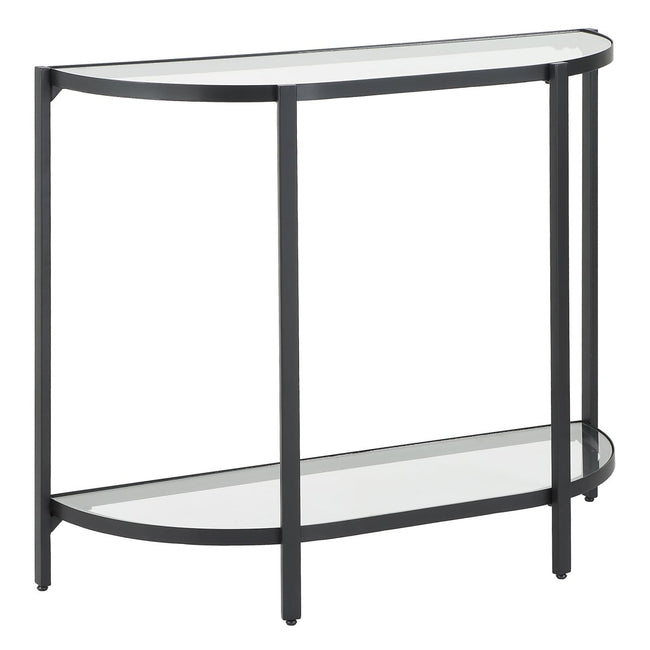 Satin Black Demilune Console Table - Uttermost - Console Tables by Modest Hut