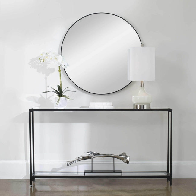 Satin Black Iron Console Table - Uttermost - Console Tables by Modest Hut