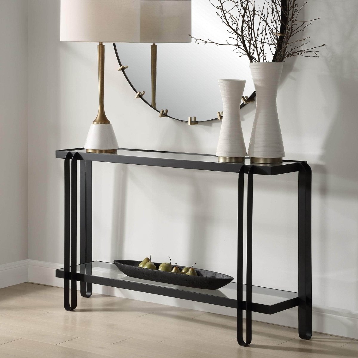 Shadow Black Iron Console Table - Uttermost - Console Tables by Modest Hut