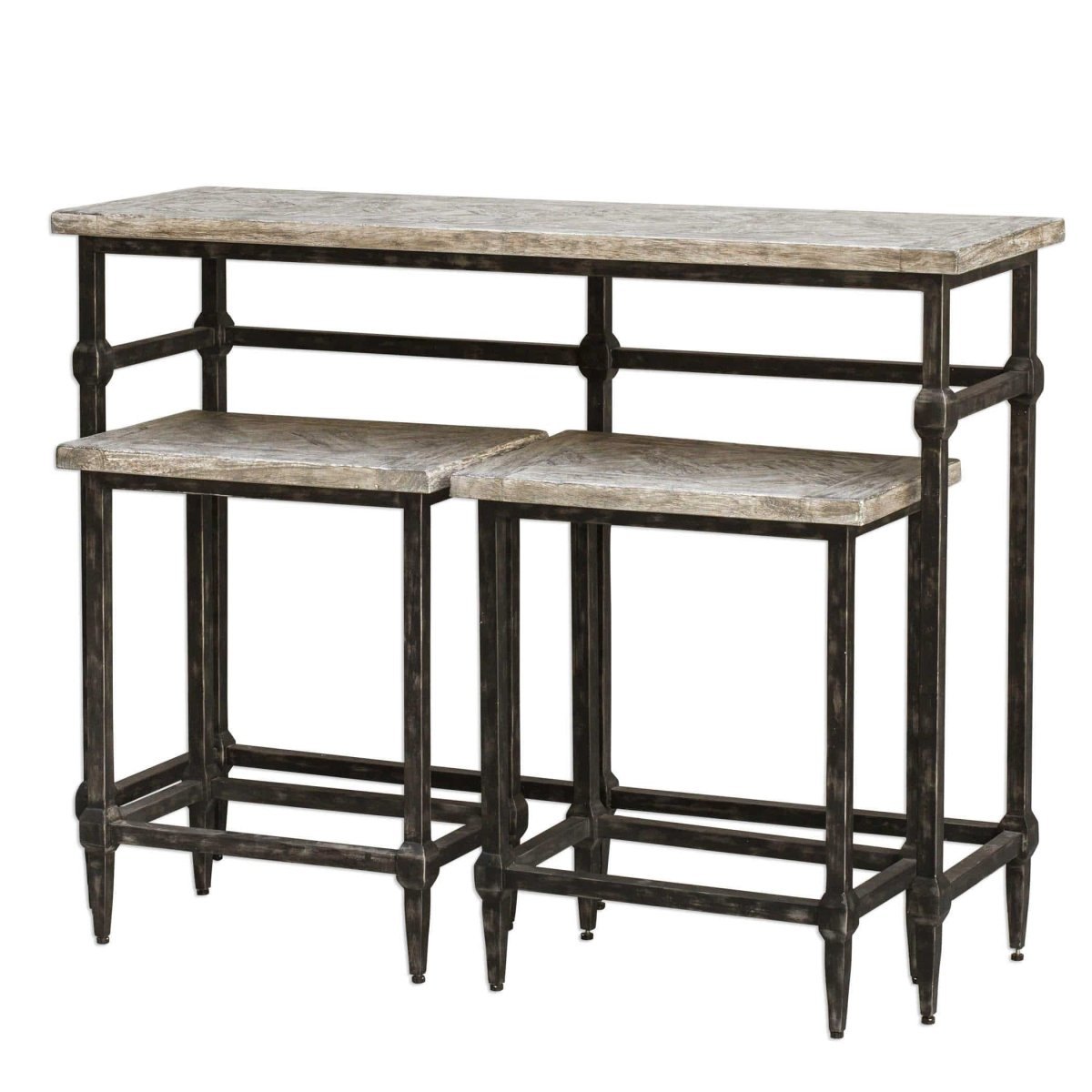 Tameron Driftwood Bistro Table Set(3) - Uttermost - Console Tables by Modest Hut