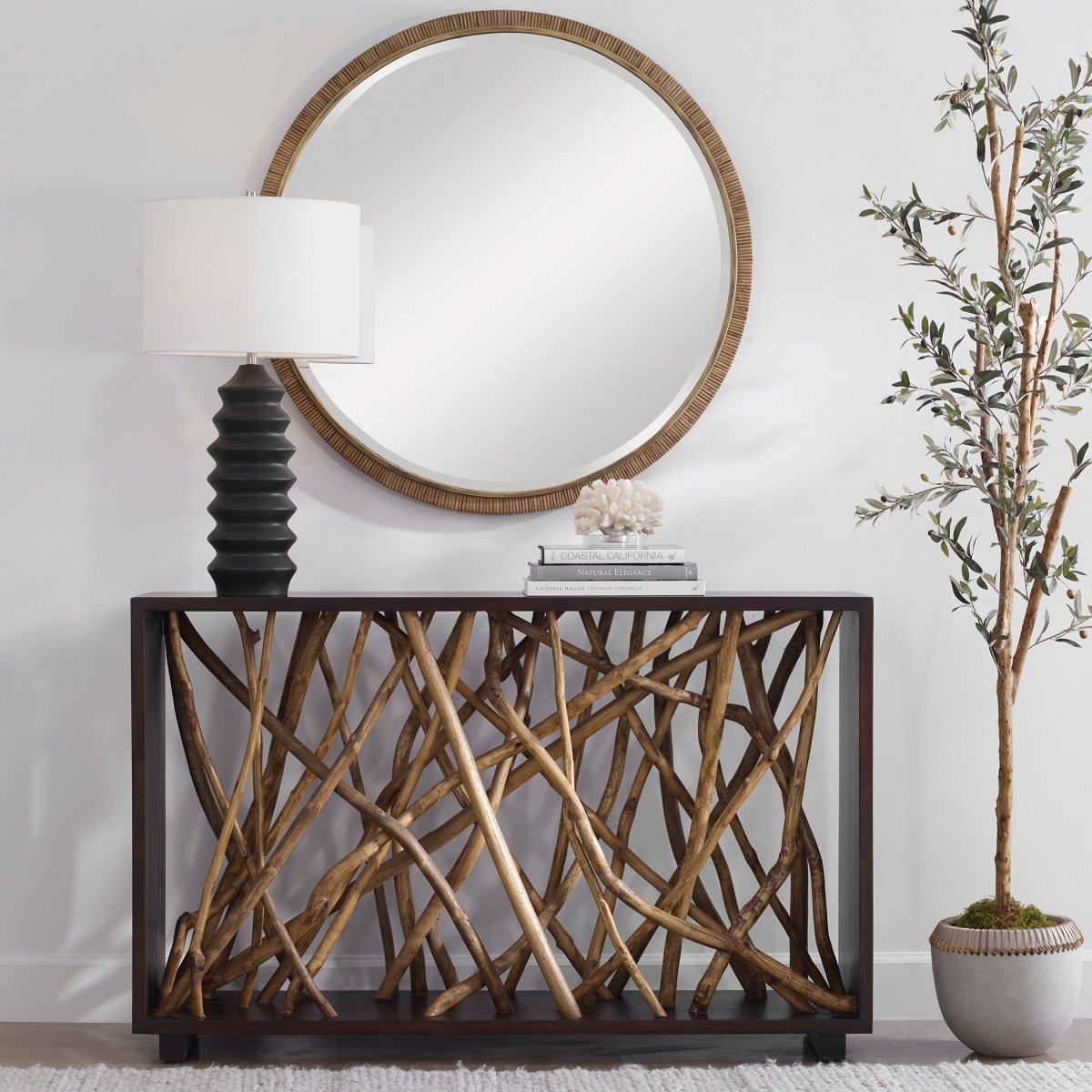 Teak Maze Console Table - Uttermost - Console Tables by Modest Hut