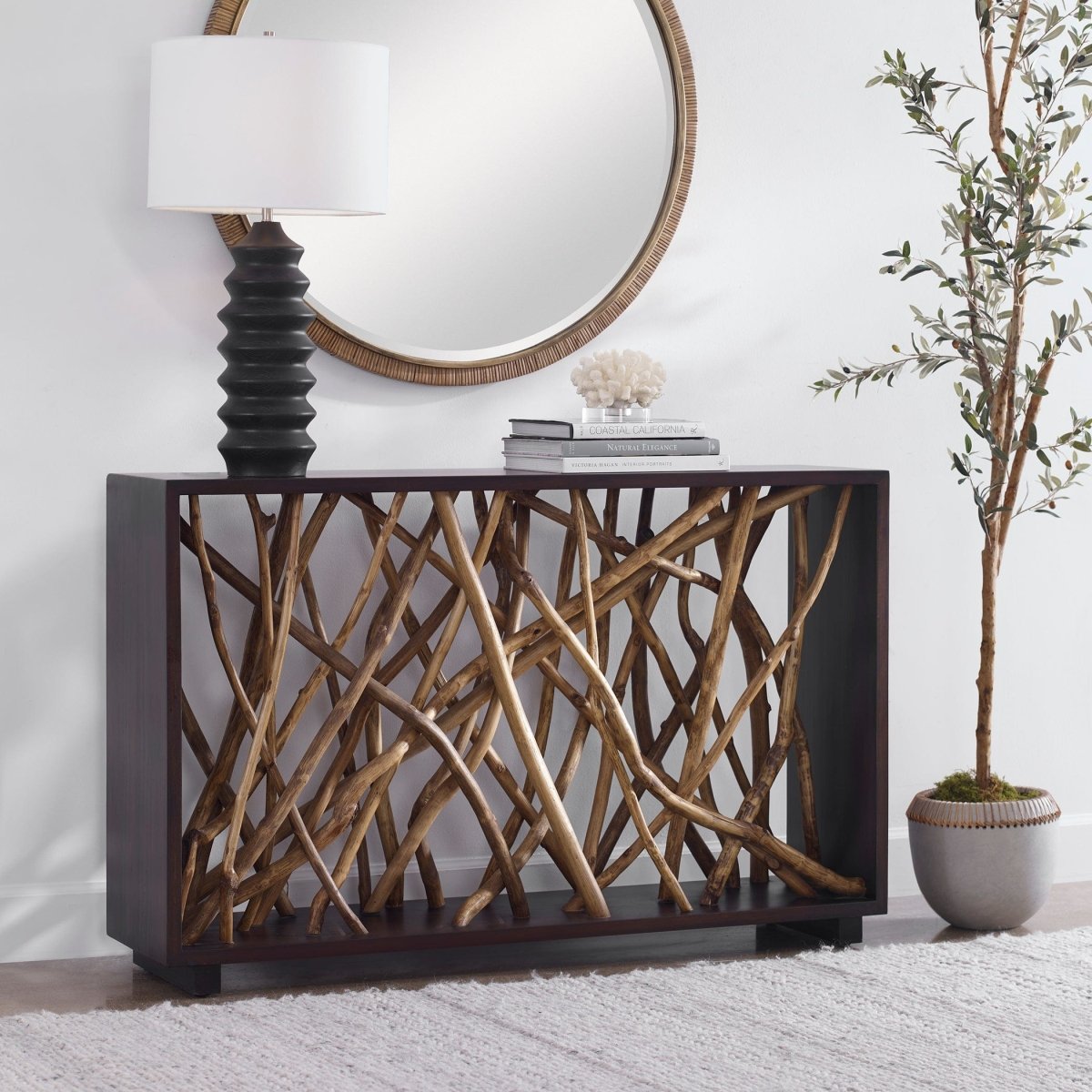 Teak Maze Console Table - Uttermost - Console Tables by Modest Hut