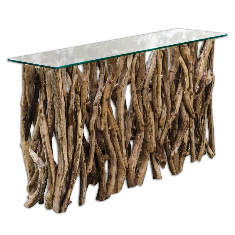 Teak Wood Console Table - Uttermost - Console Tables by Modest Hut