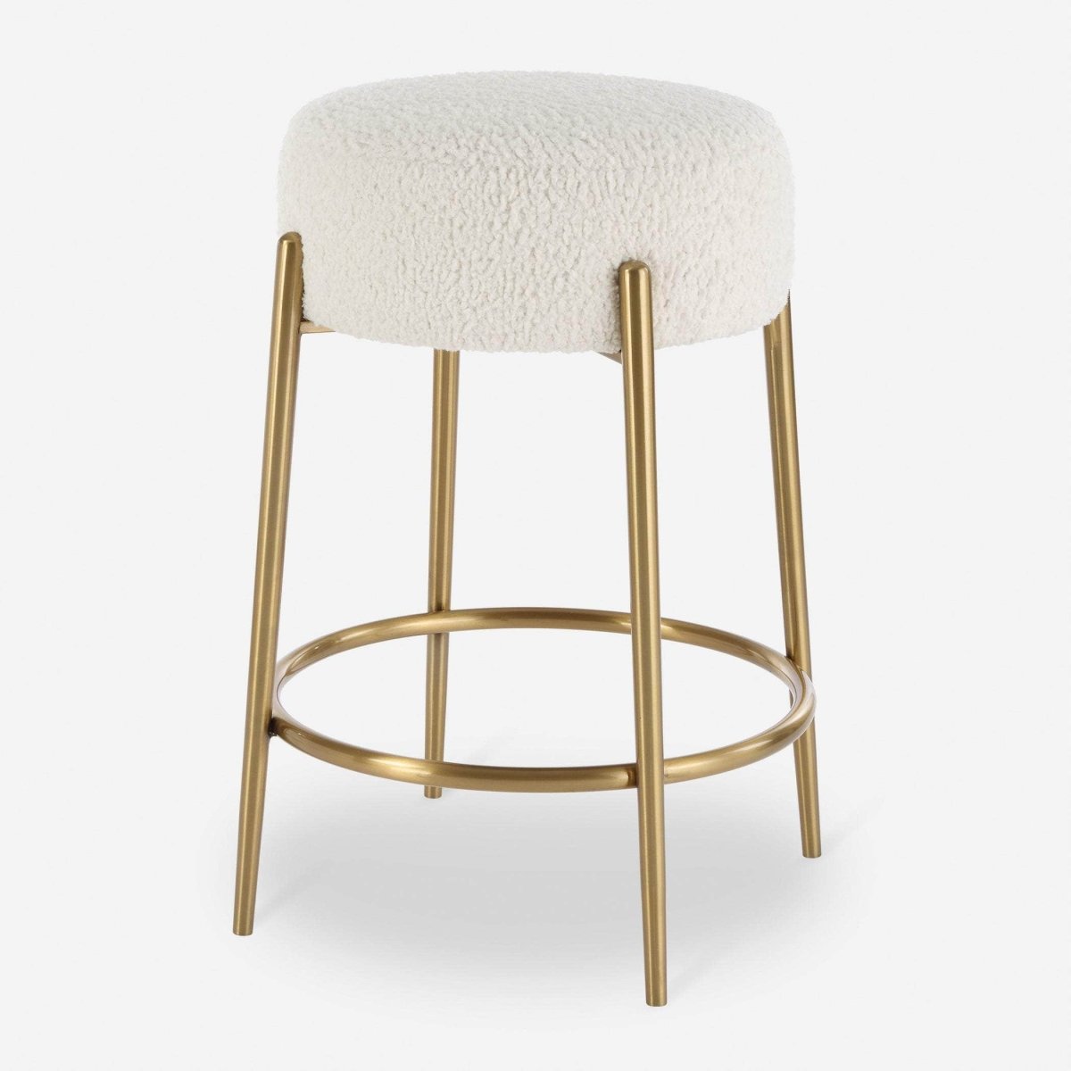 Arles Brass Counter Stool - Uttermost - Counter Stools by Modest Hut