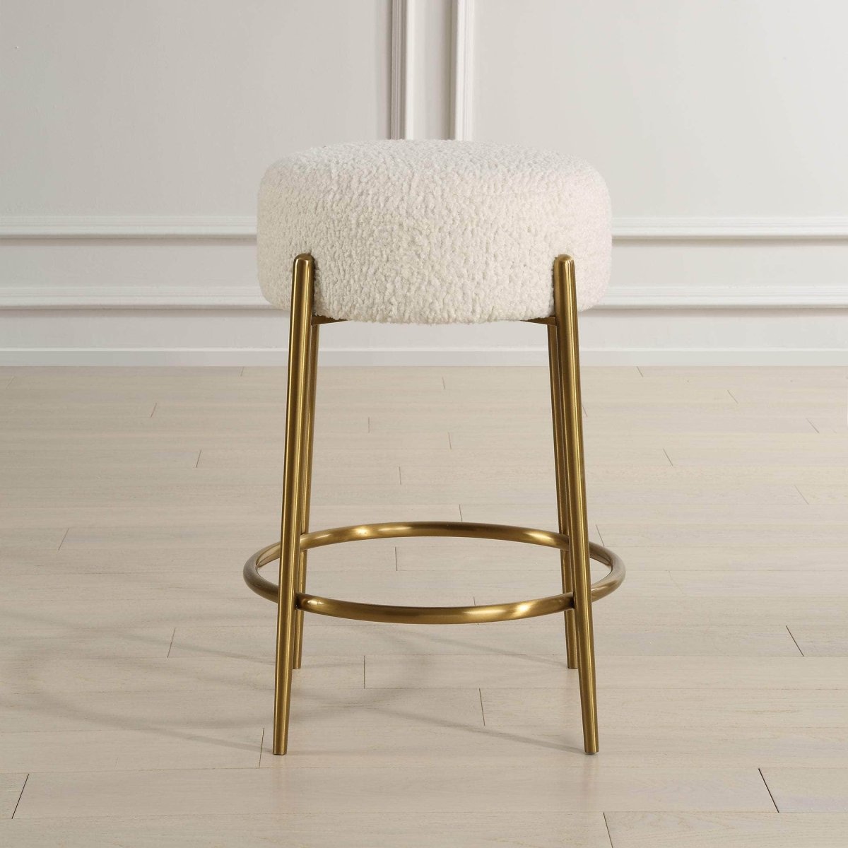 Arles Brass Counter Stool - Uttermost - Counter Stools by Modest Hut