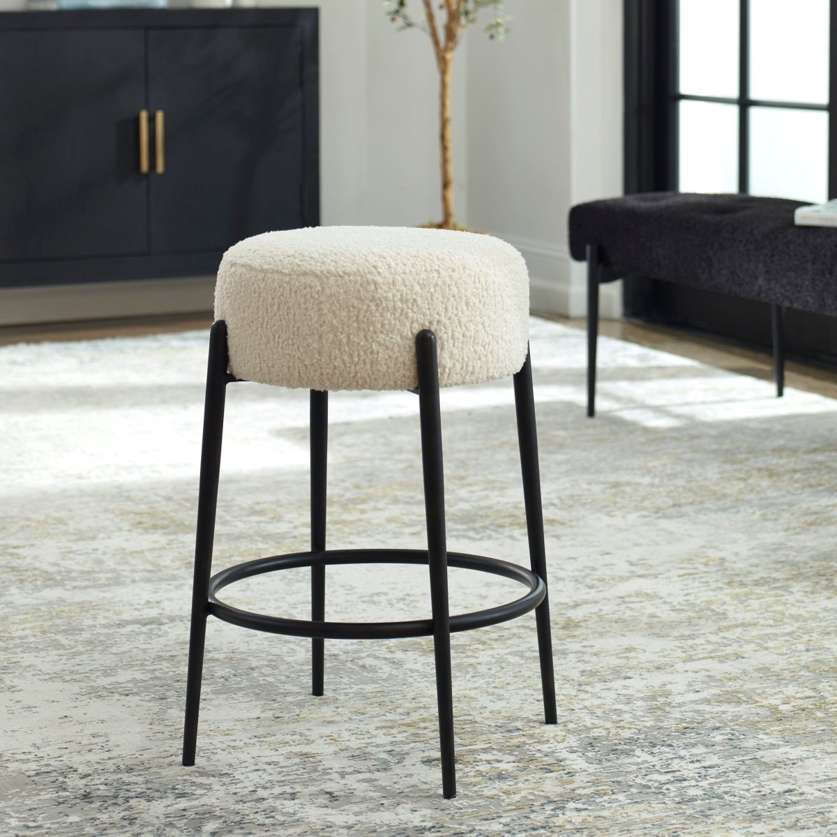 Arles Plush Counter Stool - Uttermost - Counter Stools by Modest Hut