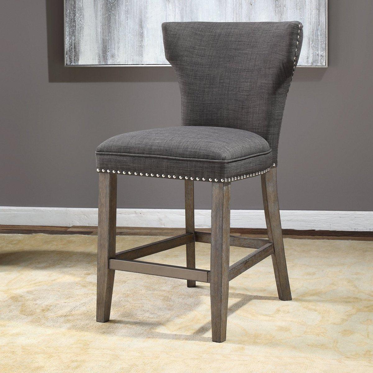 Arnaud Charcoal Counter Stool - Uttermost - Counter Stools by Modest Hut