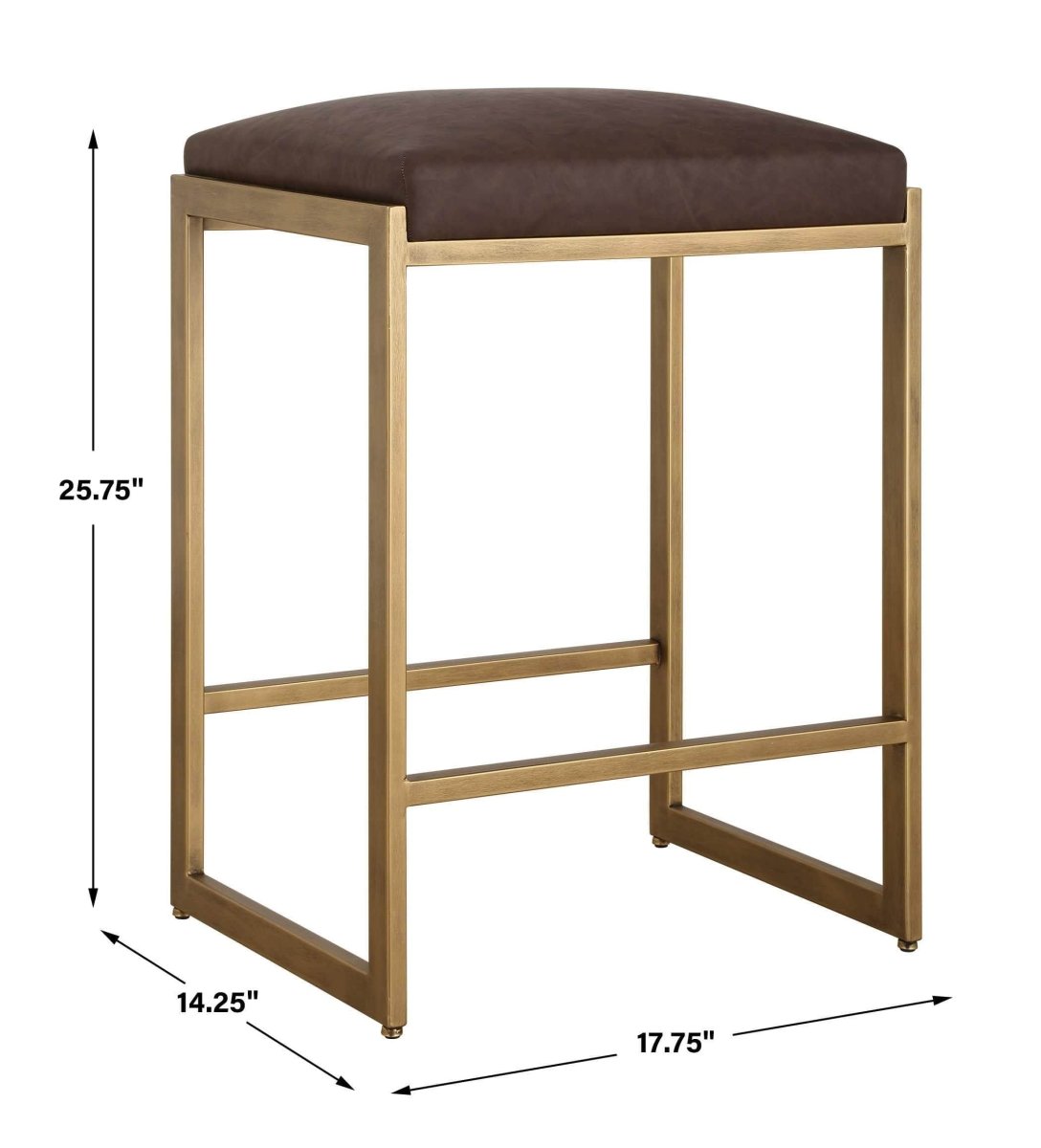 Atticus Gold Counter Stool - Uttermost - Counter Stools by Modest Hut