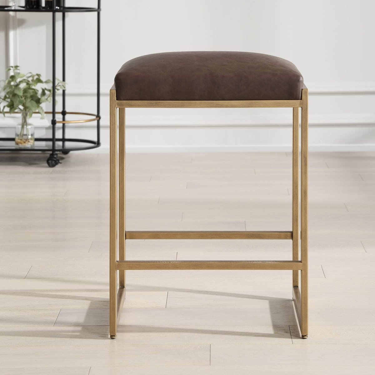 Atticus Gold Counter Stool - Uttermost - Counter Stools by Modest Hut