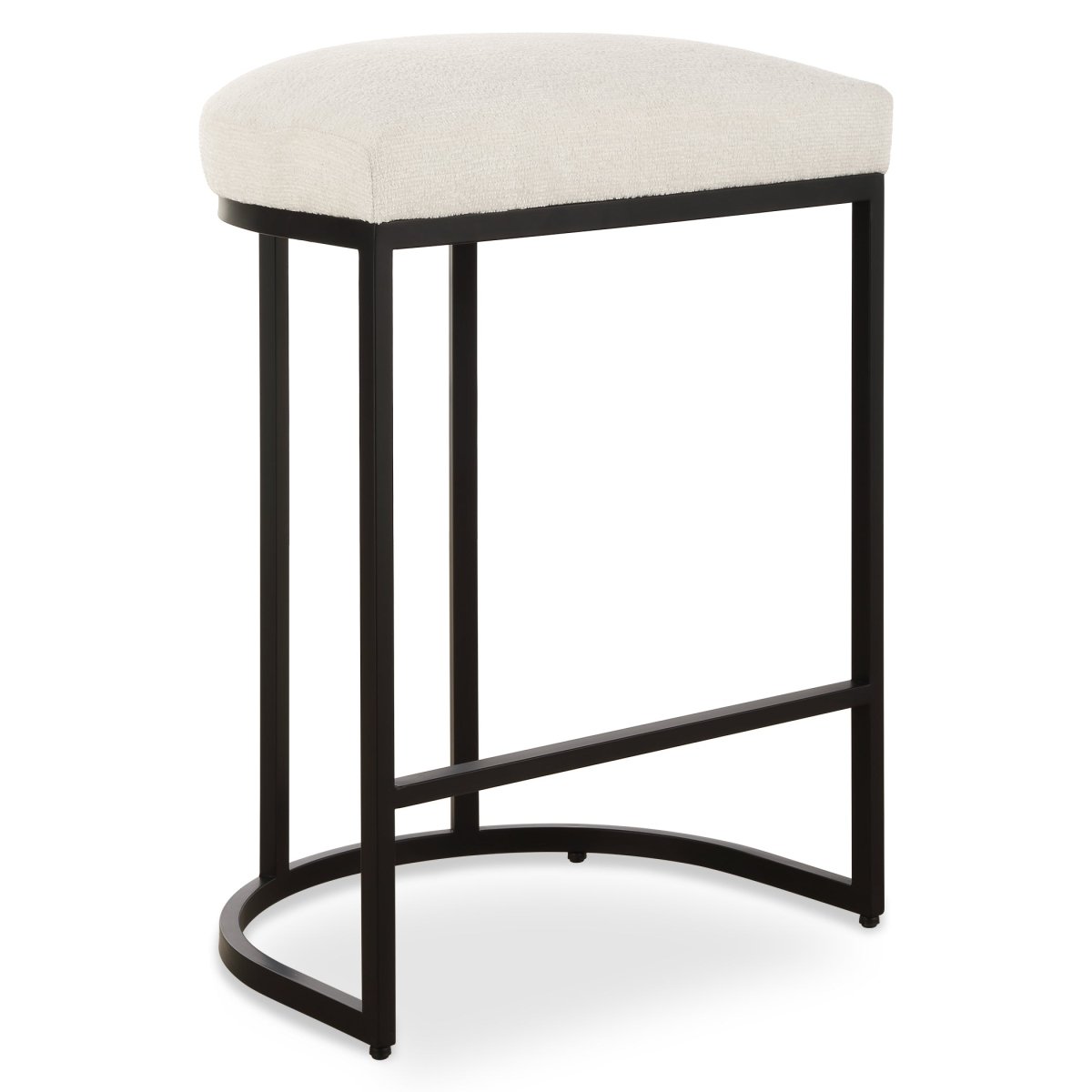 Black Counter Stool with Cream Fabric - Uttermost - Counter Stools by Modest Hut