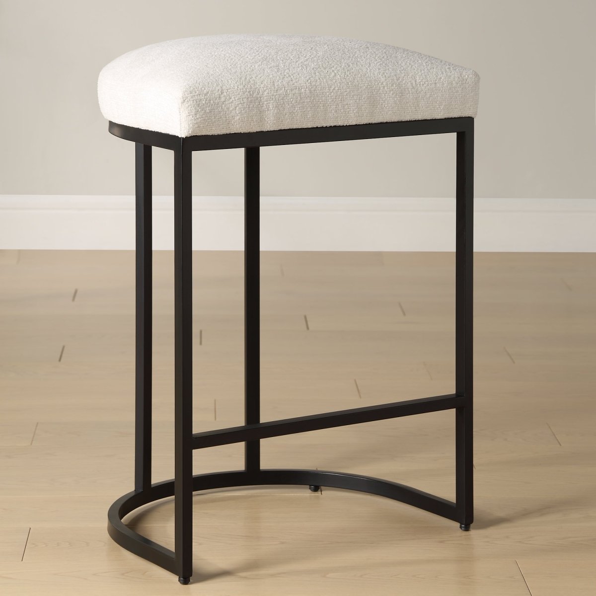 Black Counter Stool with Cream Fabric - Uttermost - Counter Stools by Modest Hut