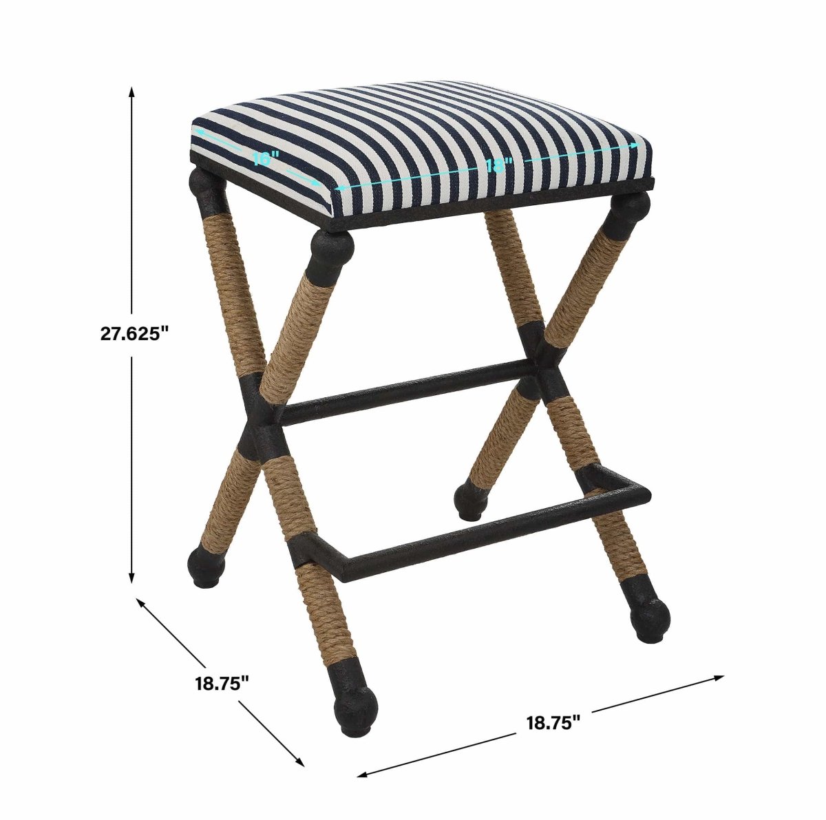Braddock Coastal Counter Stool - Uttermost - Counter Stools by Modest Hut