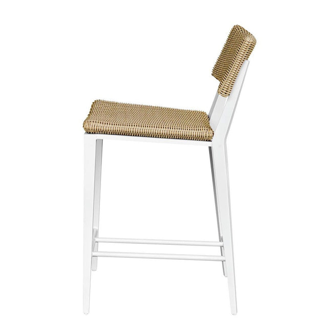 Calbas Outdoor Counter Stool, White - Uttermost - Counter Stools by Modest Hut