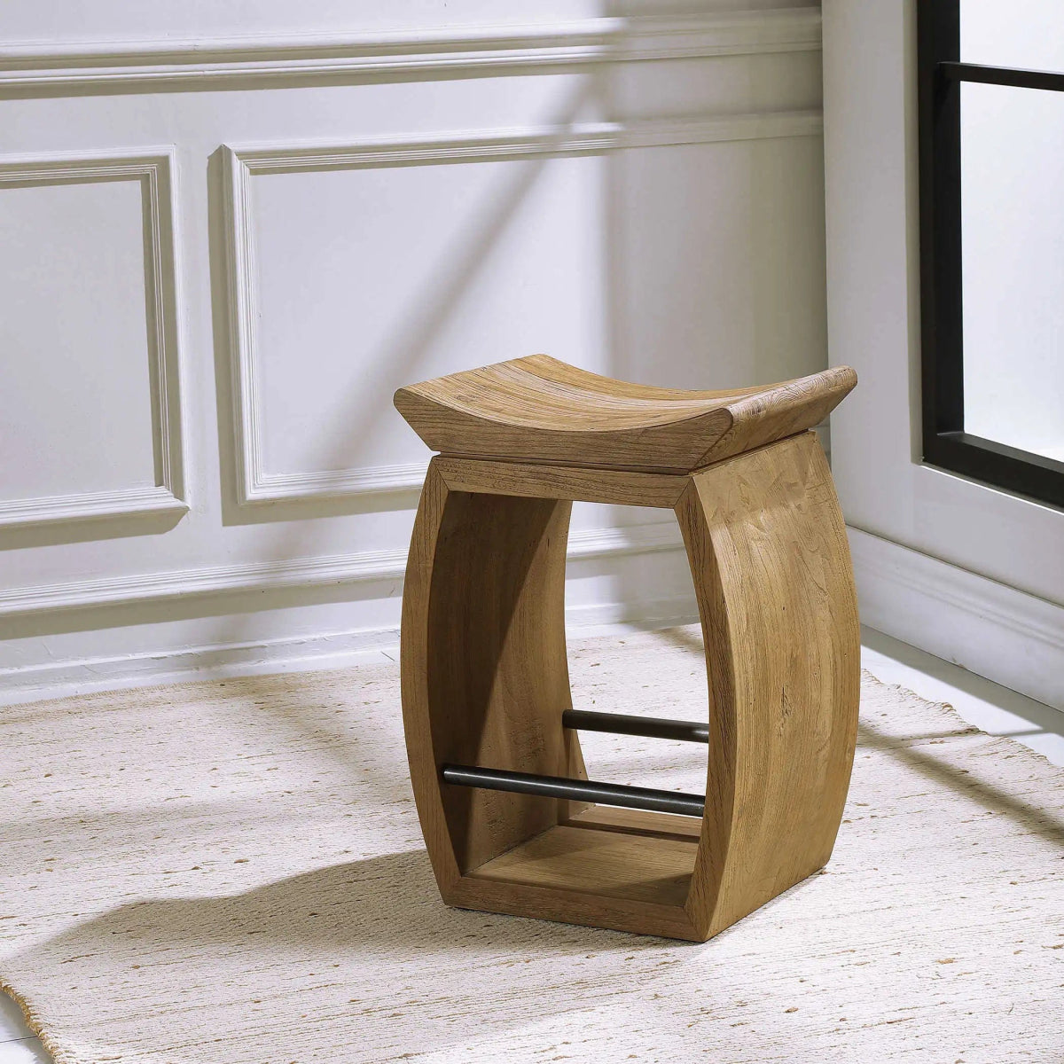 Connor Modern Wood Counter Stool - Uttermost - Counter Stools by Modest Hut