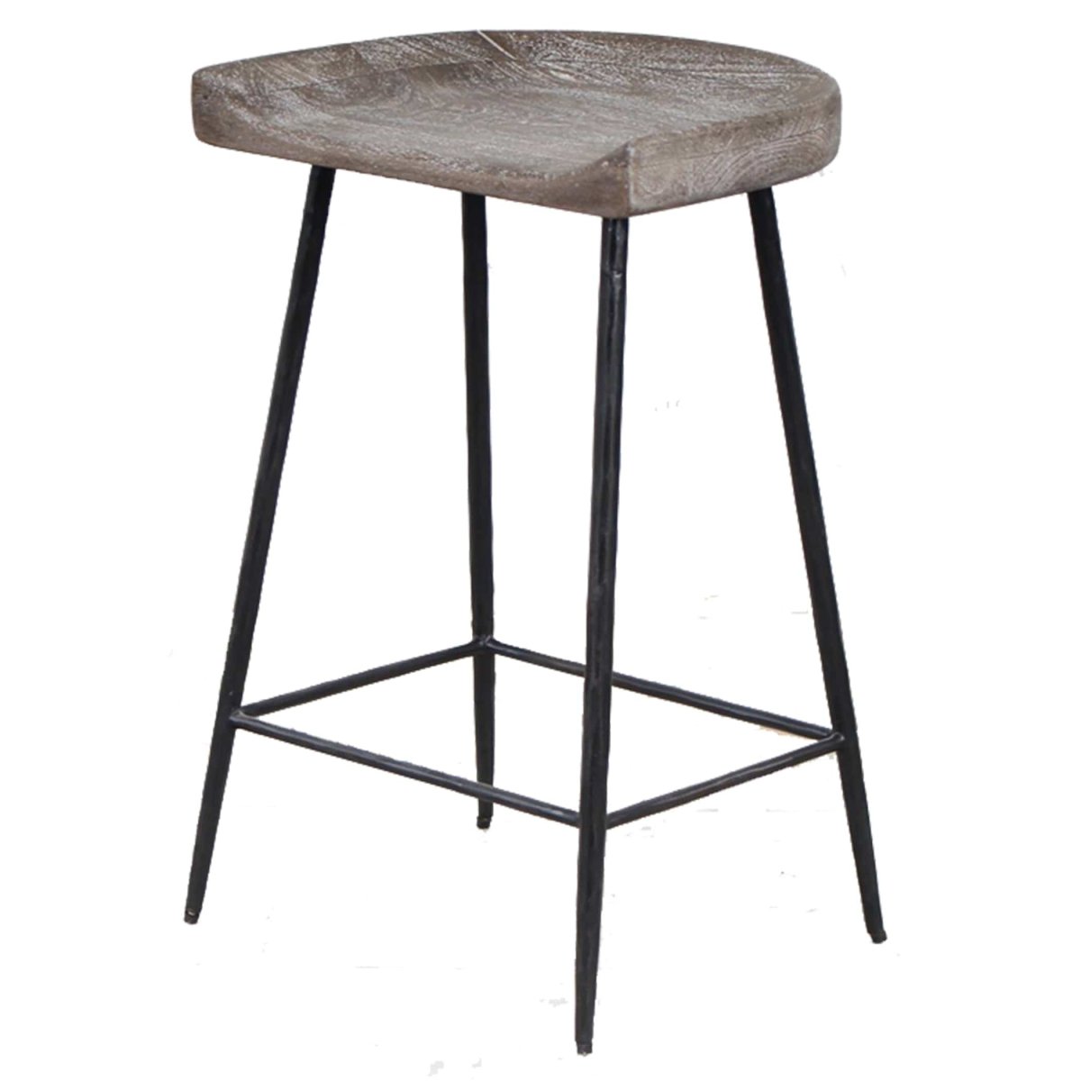 Cordova Carved Wood Counter Stool - Uttermost - Counter Stools by Modest Hut