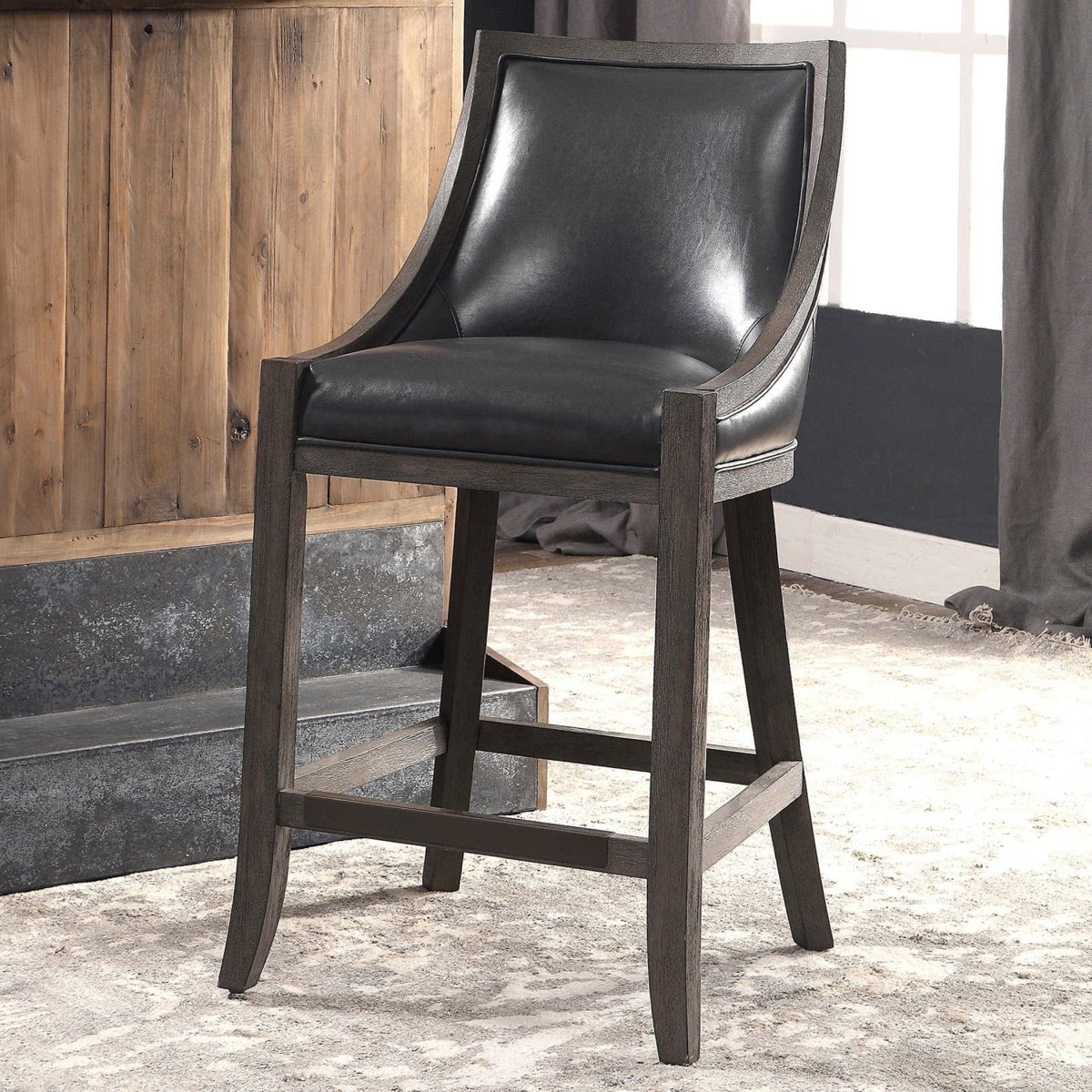 Elowen Leather Counter Stool - Uttermost - Counter Stools by Modest Hut