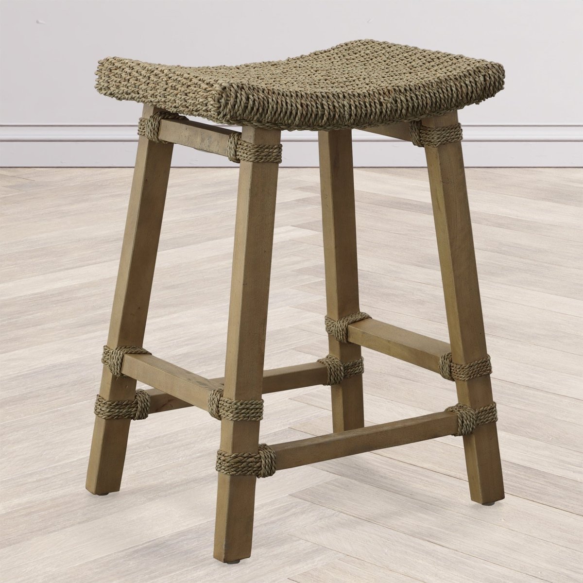 Everglade Sea Grass Counter Stool - Uttermost - Counter Stools by Modest Hut