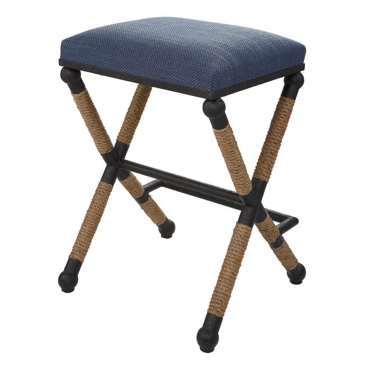 Firth Rustic Navy Counter Stool - Uttermost - Counter Stools by Modest Hut