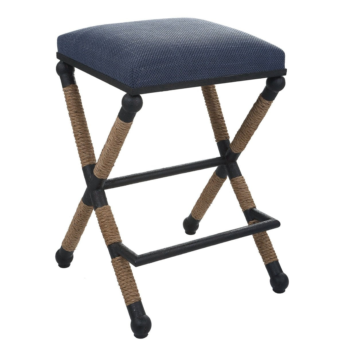 Firth Rustic Navy Counter Stool - Uttermost - Counter Stools by Modest Hut