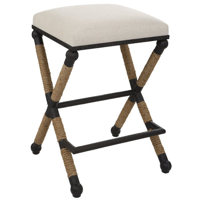 Firth Rustic Oatmeal Counter Stool - Uttermost - Counter Stools by Modest Hut