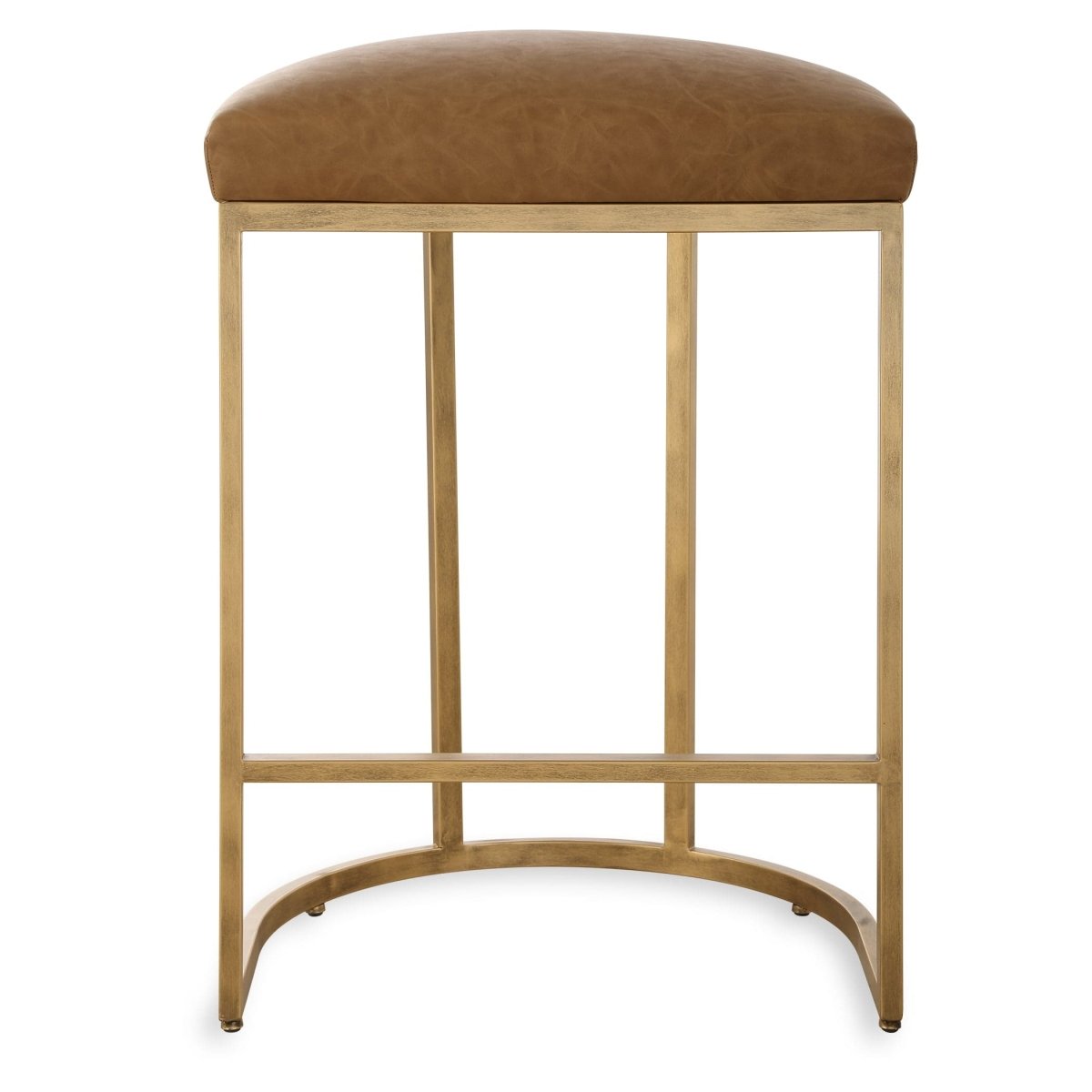 Iron High Counter Stool Faux Leather Upholstery - Uttermost - Counter Stools by Modest Hut