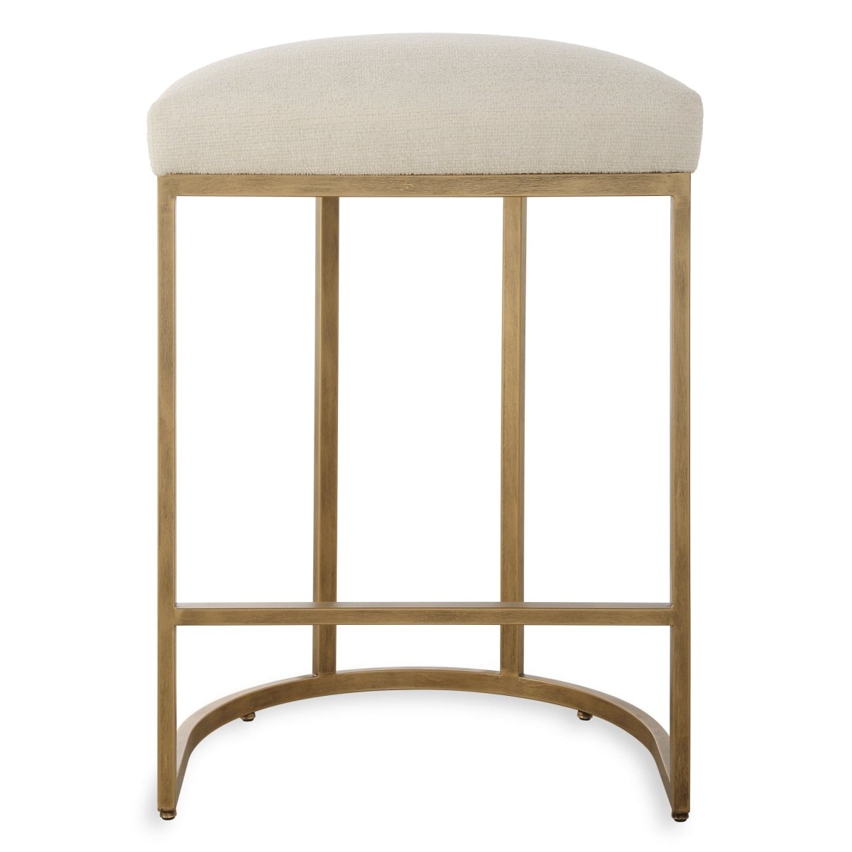 Iron High Counter Stool Light Cream Upholstery - Uttermost - Counter Stools by Modest Hut