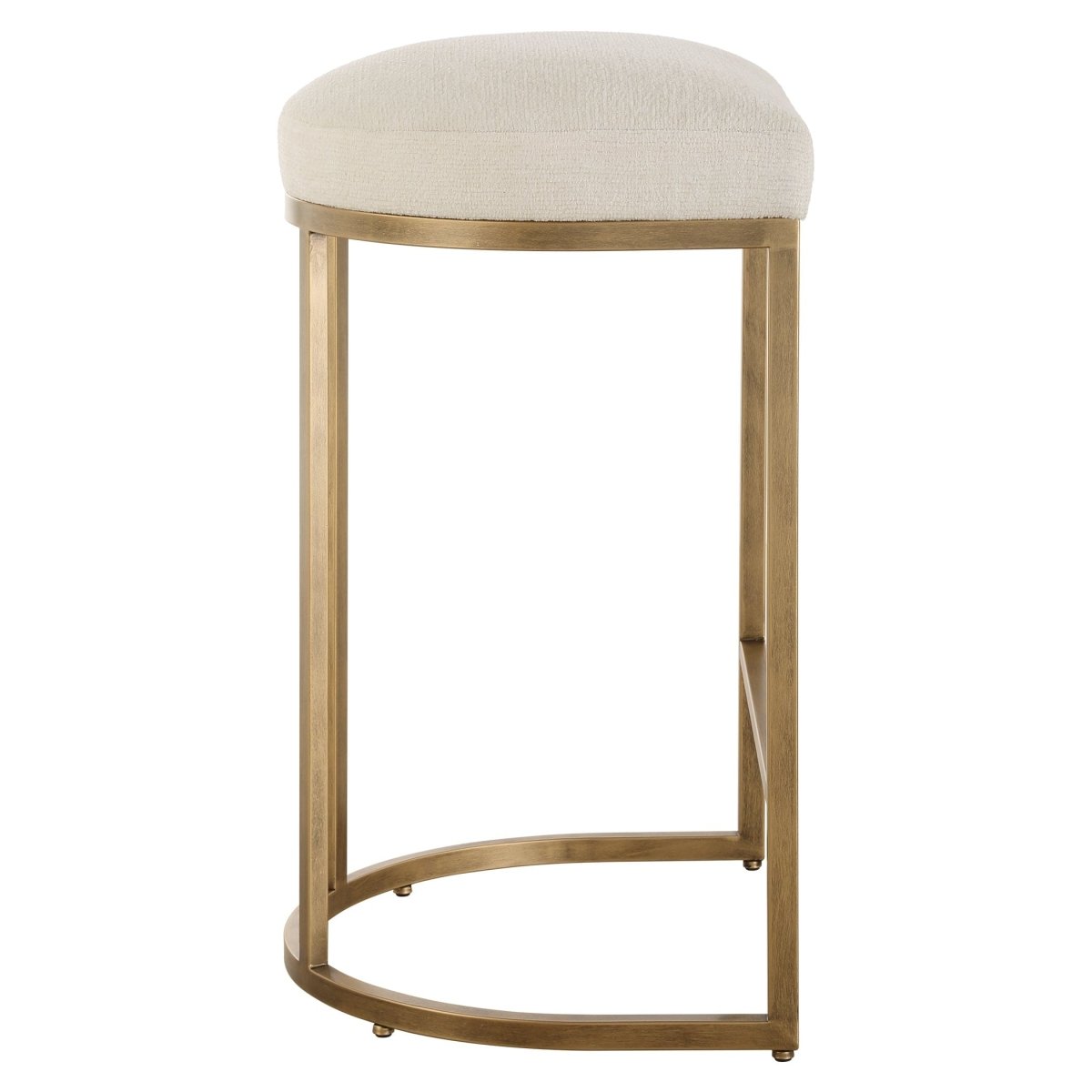 Iron High Counter Stool Light Cream Upholstery - Uttermost - Counter Stools by Modest Hut