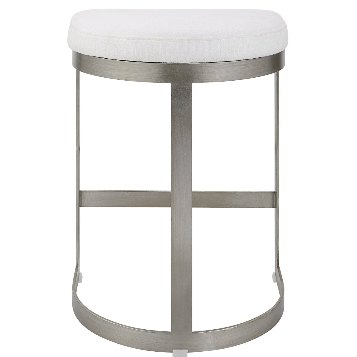 Ivanna Backless Silver Counter Stool - Uttermost - Counter Stools by Modest Hut