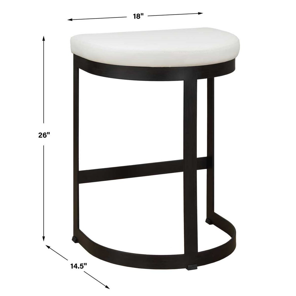 Ivanna Counter Stool (Black, White) - Uttermost - Counter Stools by Modest Hut