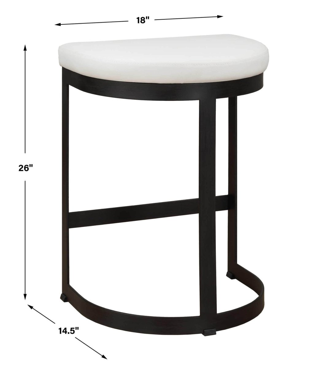 Ivanna White Counter Stool - Uttermost - Counter Stools by Modest Hut