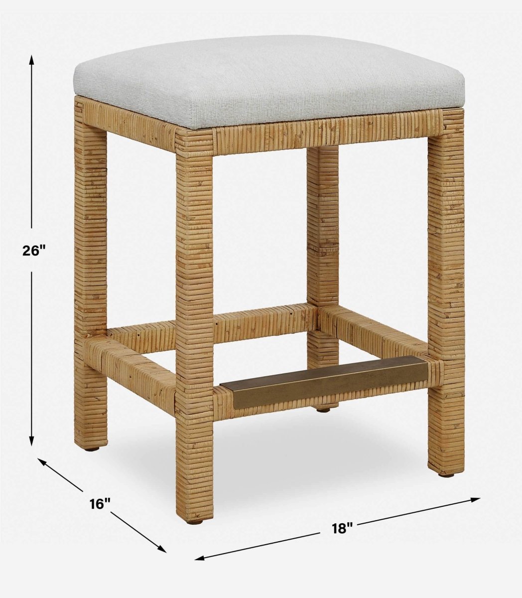 Muriel Rattan Counter Stool - Uttermost - Counter Stools by Modest Hut