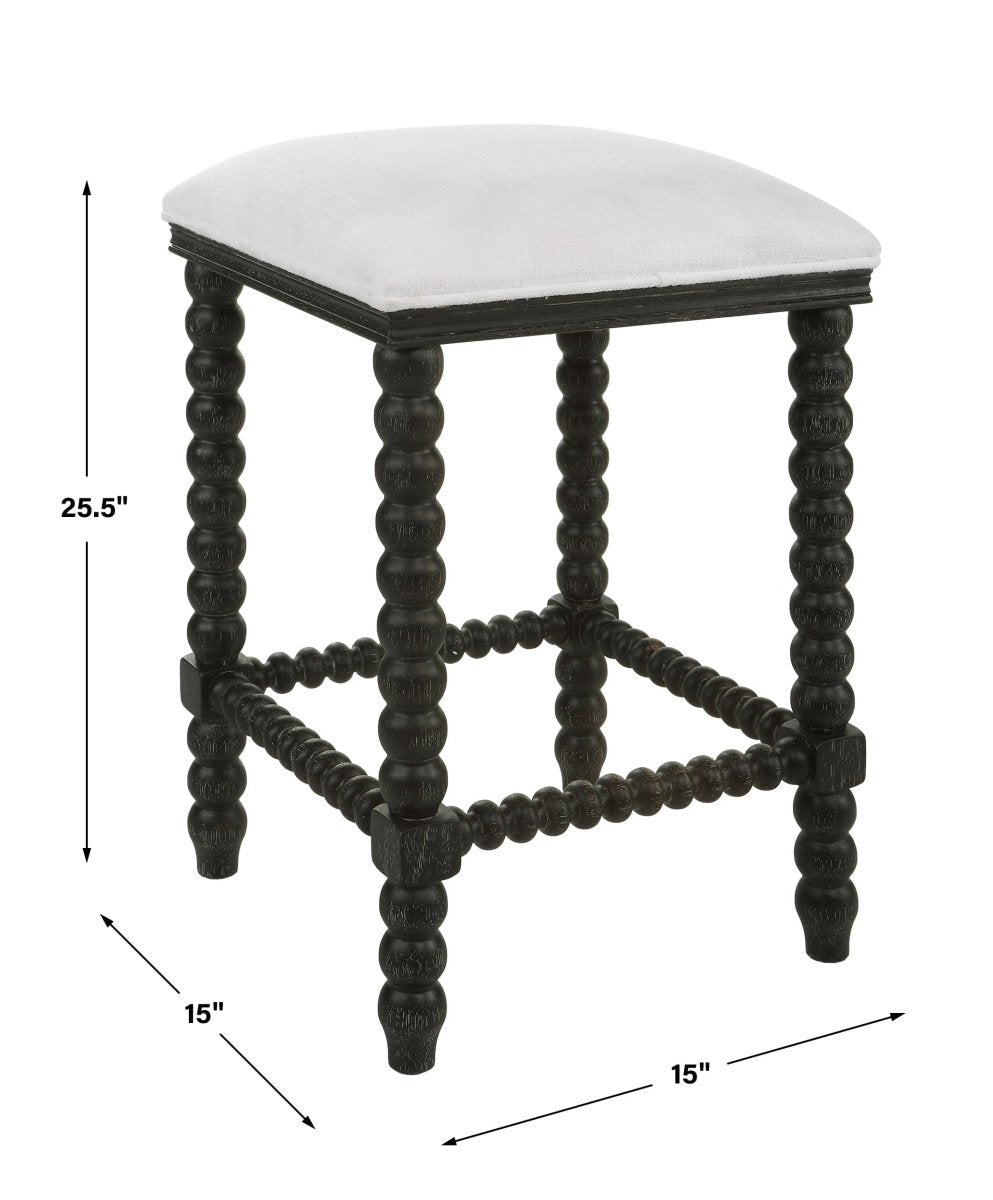 Pryce Black Backless Counter Stool - Uttermost - Counter Stools by Modest Hut