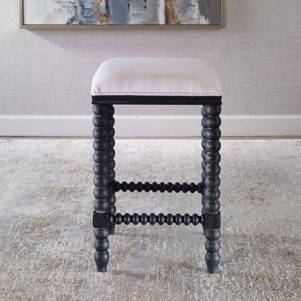 Pryce Black Backless Counter Stool - Uttermost - Counter Stools by Modest Hut