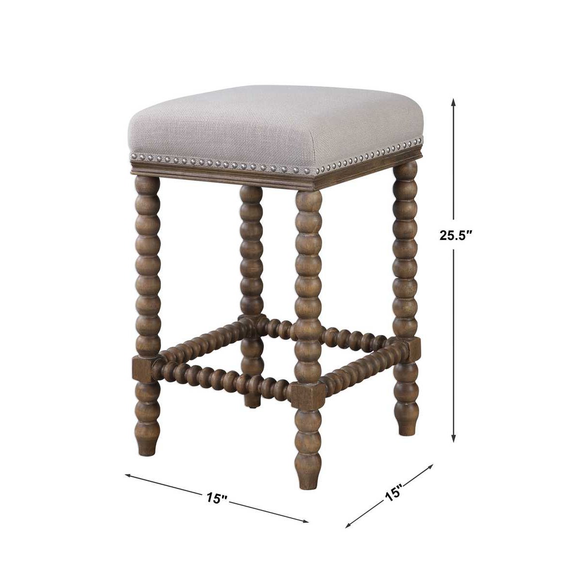 Pryce Walnut Counter Stool - Uttermost - Counter Stools by Modest Hut