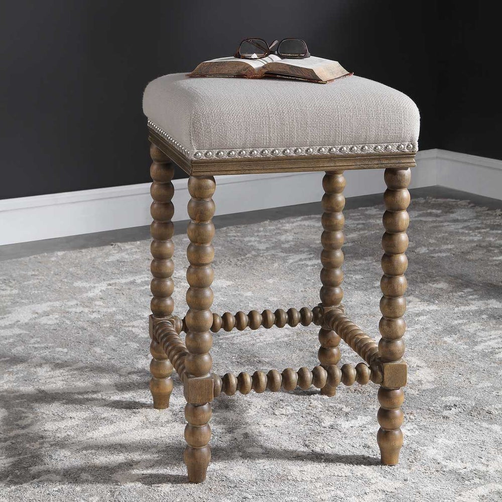 Pryce Walnut Counter Stool - Uttermost - Counter Stools by Modest Hut