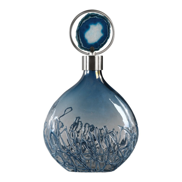 Rae Sky Blue Bottle - Uttermost - Decorative Bottles by Modest Hut