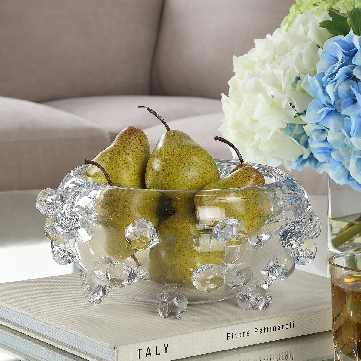 Aura Clear Glass Bowl - Uttermost - Decorative Bowls by Modest Hut