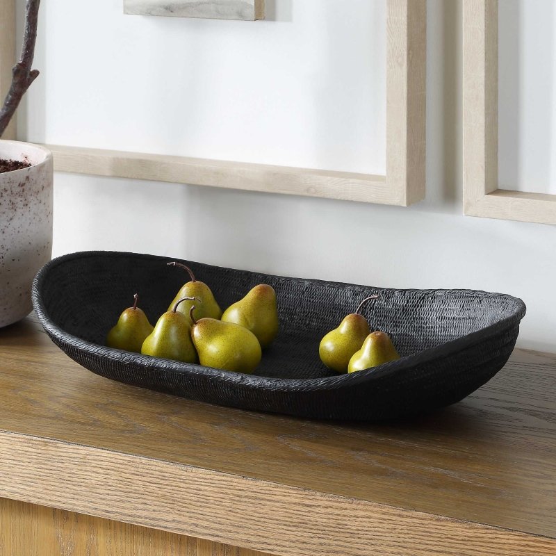 Ember Weave Indoor-Outdoor Oblong Bowl - Decorative Bowls