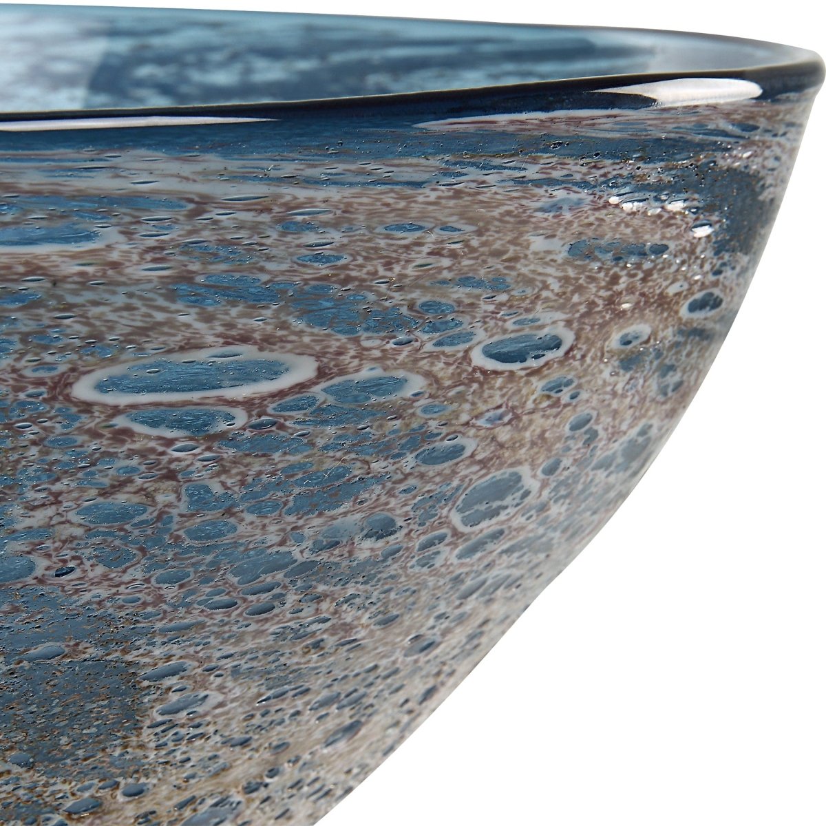 Genovesa Aqua Glass Bowl - Uttermost - Decorative Bowls by Modest Hut