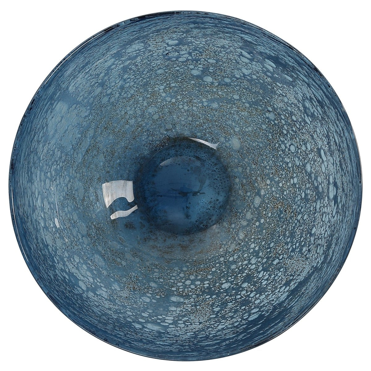 Genovesa Aqua Glass Bowl - Uttermost - Decorative Bowls by Modest Hut
