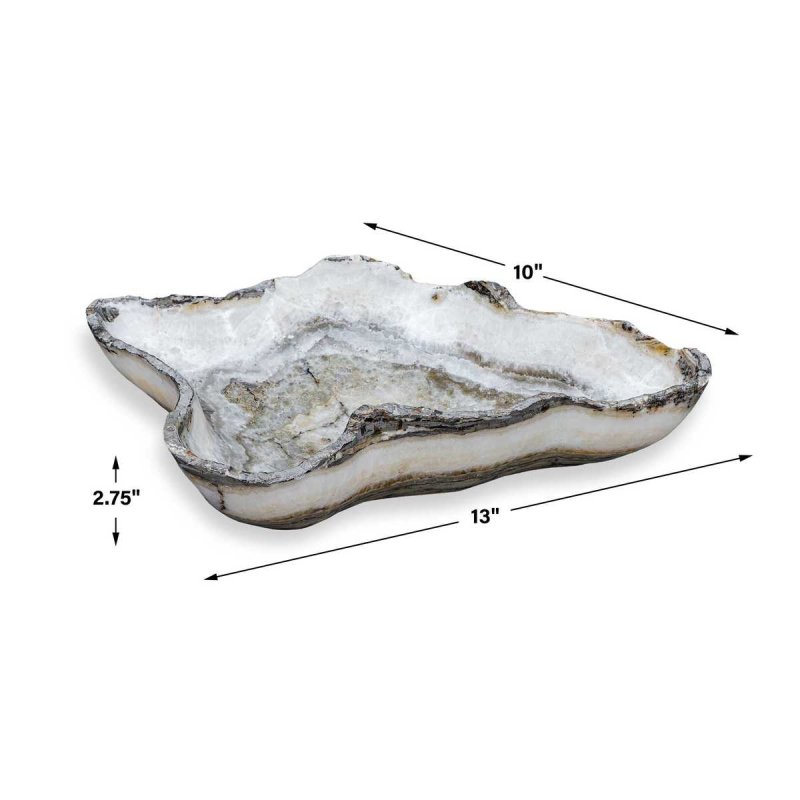 Dimension guide for the Lunara Gray Onyx Indoor-Outdoor Bowl decorative bowl