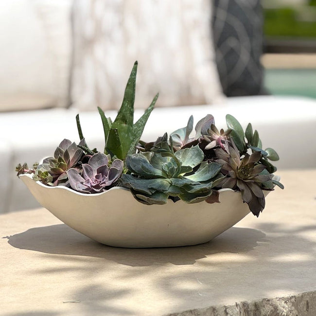 Obscura Outdoor Bowl, Warm White - Uttermost - Decorative Bowls by Modest Hut