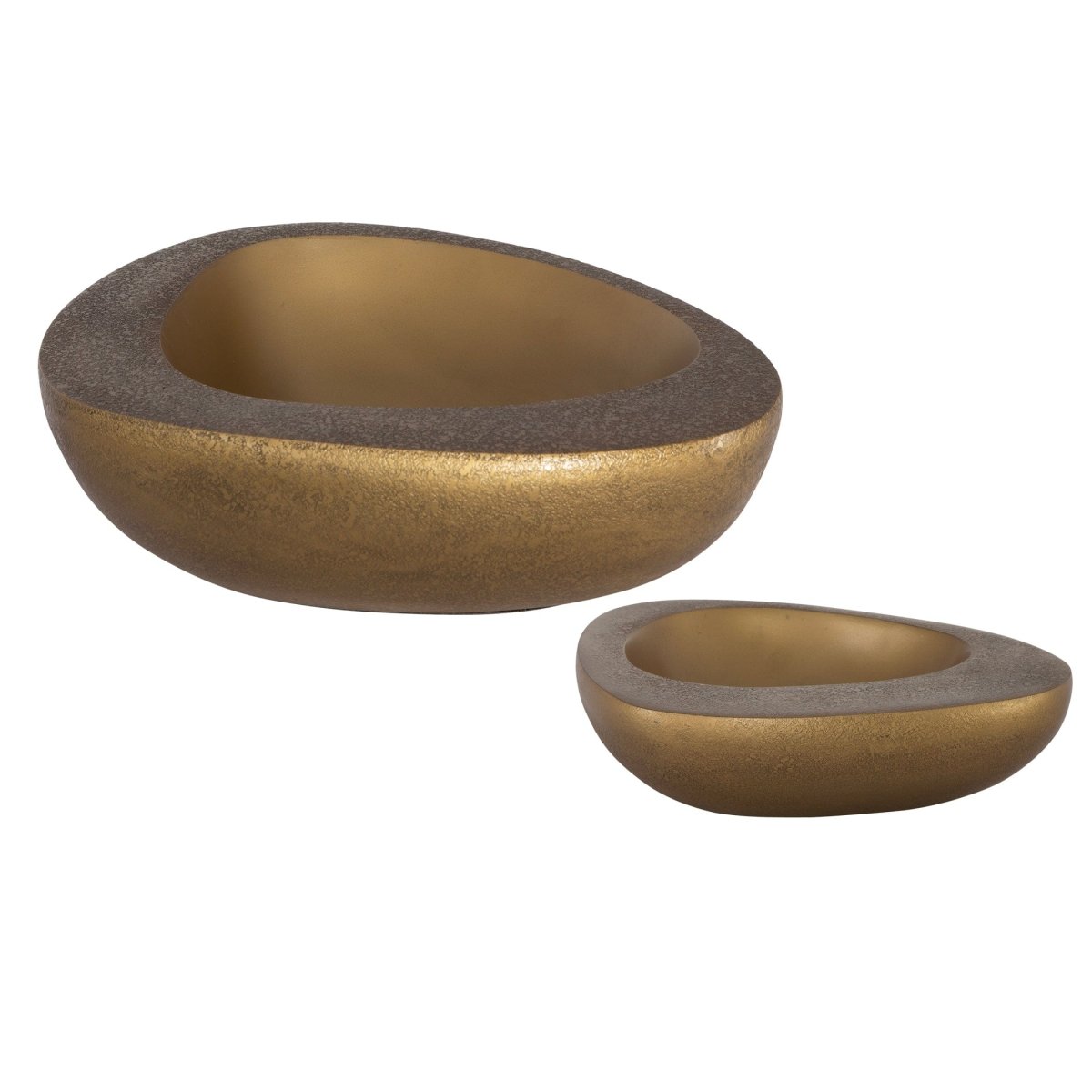 Ovate Brass Bowls, Set Of 2 - Uttermost - Decorative Bowls by Modest Hut