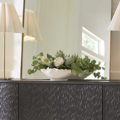 Protea Blooms White Bowl Centerpiece - Decorative Bowls