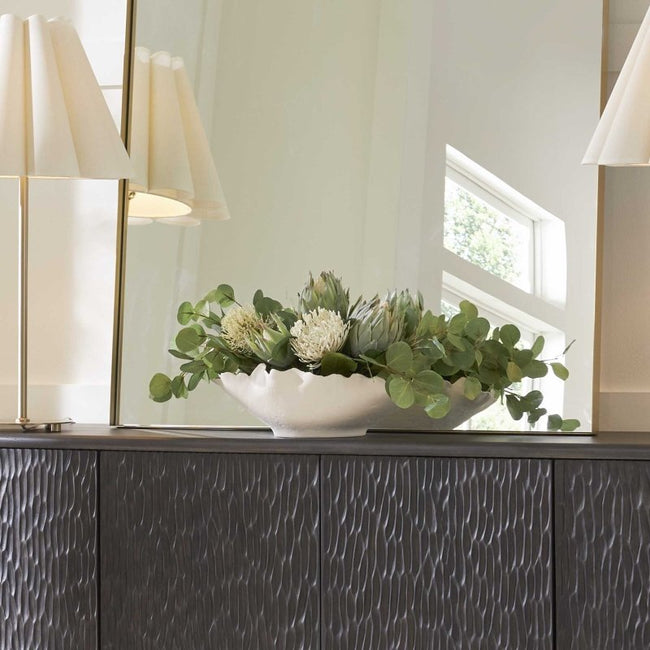 Protea Blooms White Bowl Centerpiece - Decorative Bowls