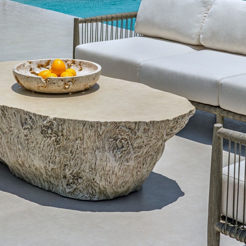 Side profile of the Quarried Stone Indoor-Outdoor Decorative Bowl by Uttermost