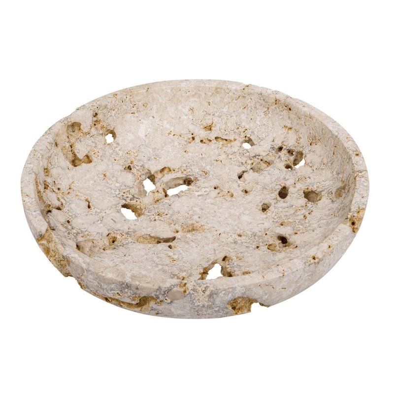Detail view of wide bowl profile on the Quarried Stone Indoor-Outdoor Decorative Bowl