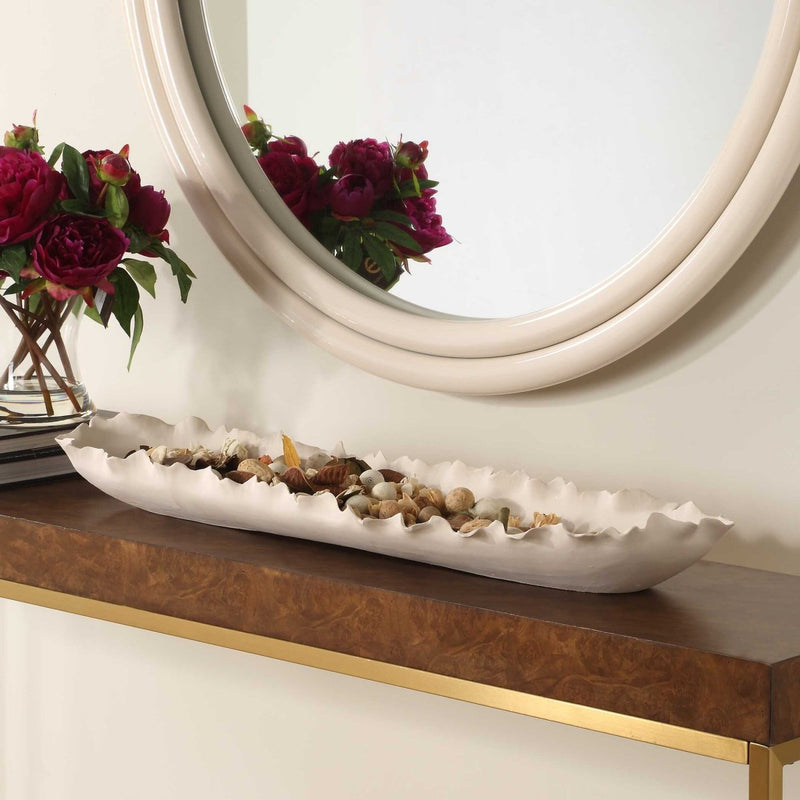 Ripple Crest White Bowl - Uttermost - Decorative Bowls by Modest Hut