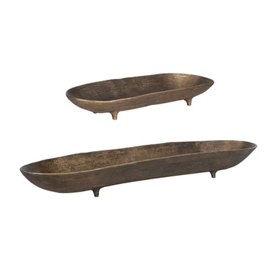 Stratum Oval Brass Bowls Set/2 - Uttermost - Decorative Bowls by Modest Hut
